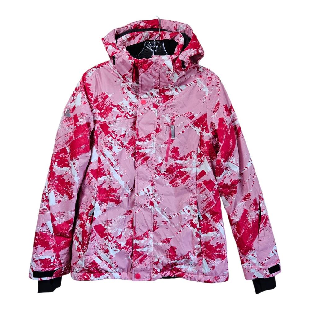 VECTOR Women 12 Ski Jacket Hooded Full Zip Thermal Performance Red Pink 170/88A